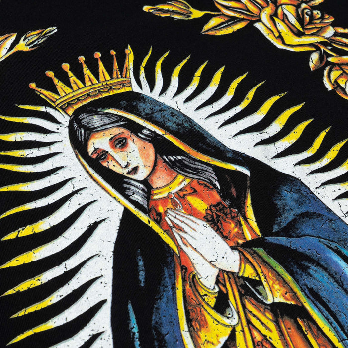 Guadalupe Mural Mens Short Sleeve Shirt (Black/Gold)
