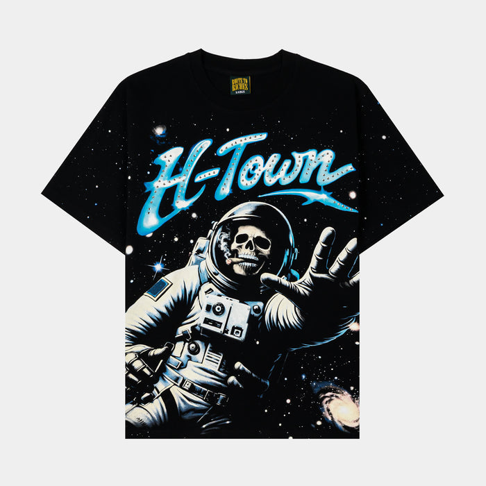 H-Town Premium Mens Short Sleeve Shirt (Black/Blue)