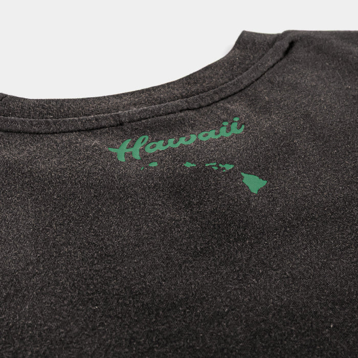 Hawaii Premium Washed Mens Short Sleeve Shirt (Black/Green)