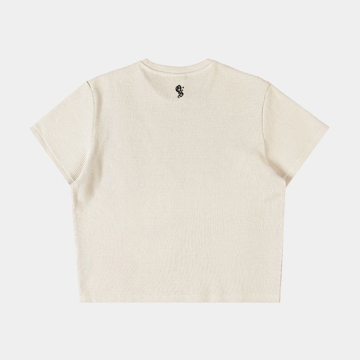 Heaven Made Thermal Womens Short Sleeve Shirt (Cream/Pink)