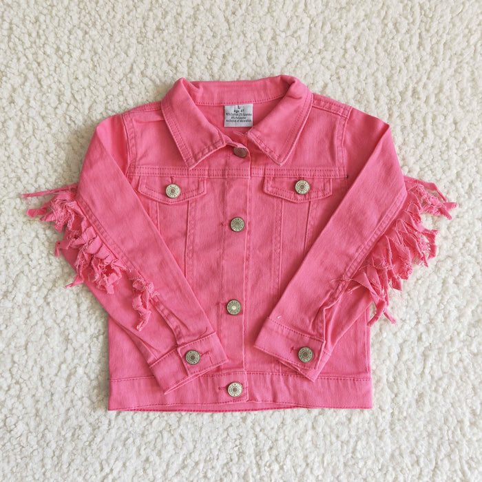 Hot Pink Denim Jackets 6 A32-30