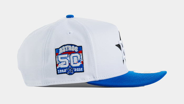 Houston Astros 950AF Curve Snapback Mens Hat (White/Blue)