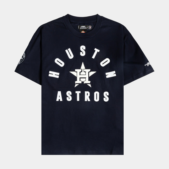 Houston Astros All Pro Drop Shoulder Mens Short Sleeve Shirt (Navy/White)