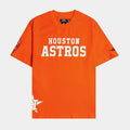 Houston Astros All Pro Wordmark Drop Shoulder Mens Short Sleeve Shirt (Orange/White)