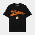 Houston Astros Living Large Drop Shoulder Mens Short Sleeve Shirt (Black/Orange)