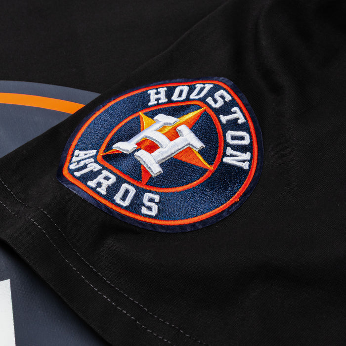 Houston Astros Living Large Drop Shoulder Mens Short Sleeve Shirt (Black/Orange)
