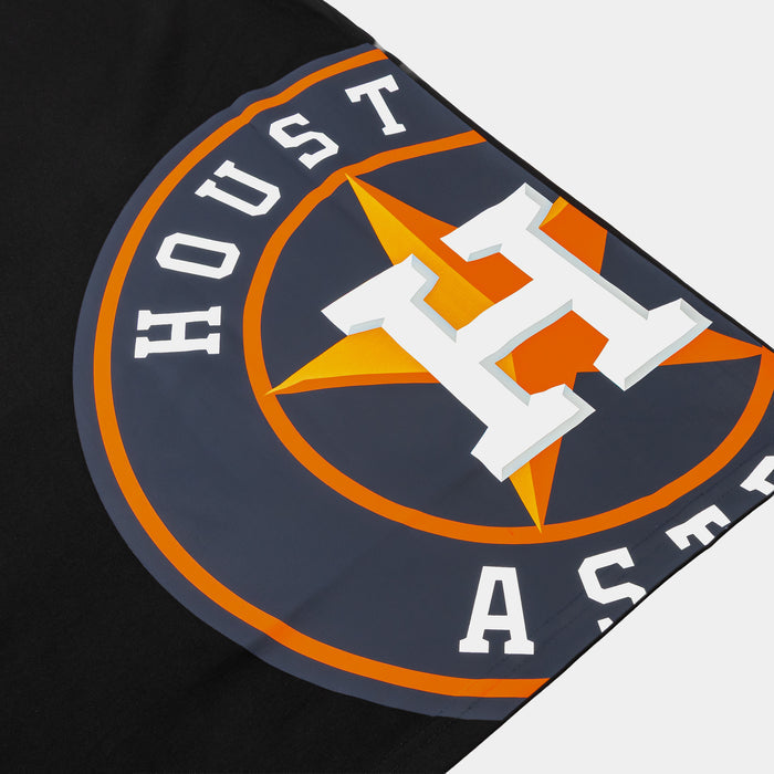 Houston Astros Living Large Drop Shoulder Mens Short Sleeve Shirt (Black/Orange)