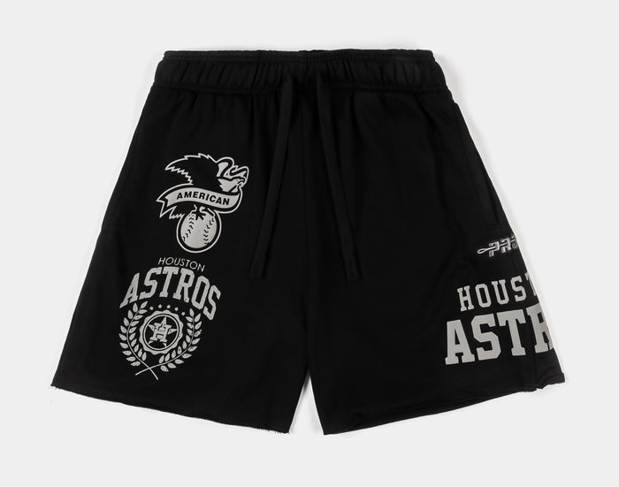 Houston Astros Street Team Fleece Mens Shorts (Black/Gray)