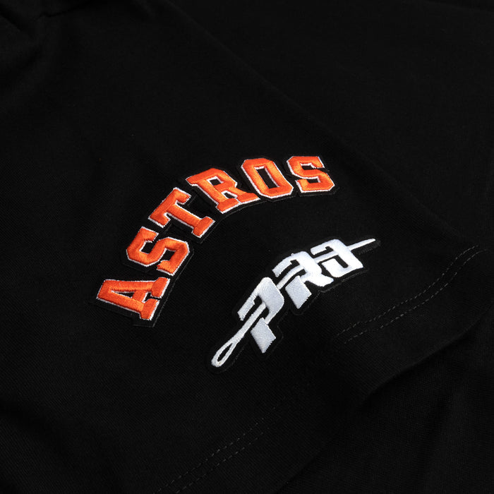 Houston Astros Victory Drop Shoulder Mens Shorts Sleeve Shirt (Black/Red)