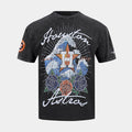 Houston Astros Waves And Roses Drop Shoulder Mens Short Sleeve Shirt (Grey/White)