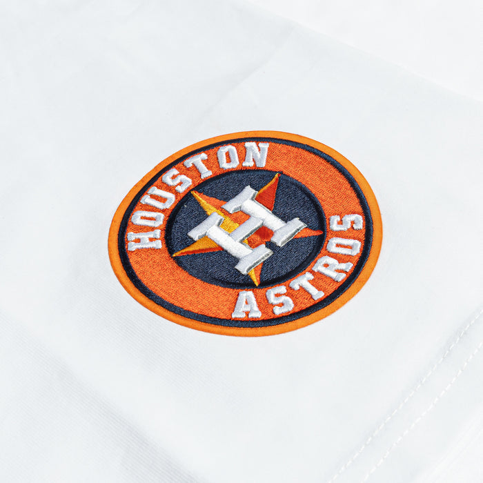 Houston Astros Wingspan Drop Shoulder Mens Short Sleeve Shirt (White/Orange)