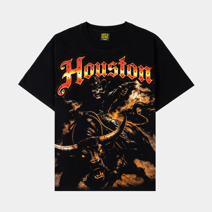 Houston Premium Mens Short Sleeve Shirt (Black/Orange)
