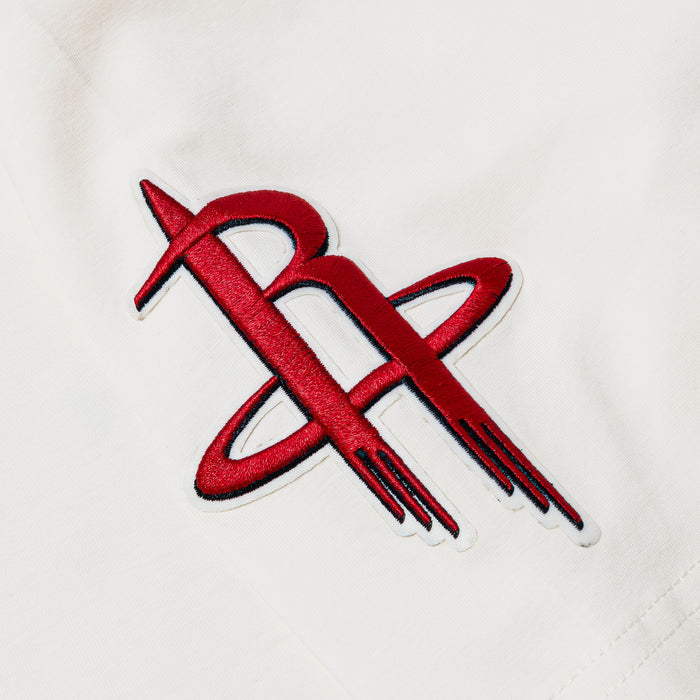 Houston Rockets City Edition Mens Short Sleeve Shirt (Beige/Orange)