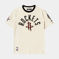 Houston Rockets Original Ringer Mens Short Sleeve Shirt (Beige/Black)