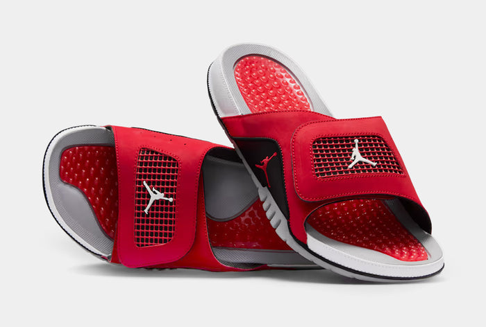 Hydro 4 Retro Slide Mens Sandals (Fire Red/Black/Cement Grey/White)