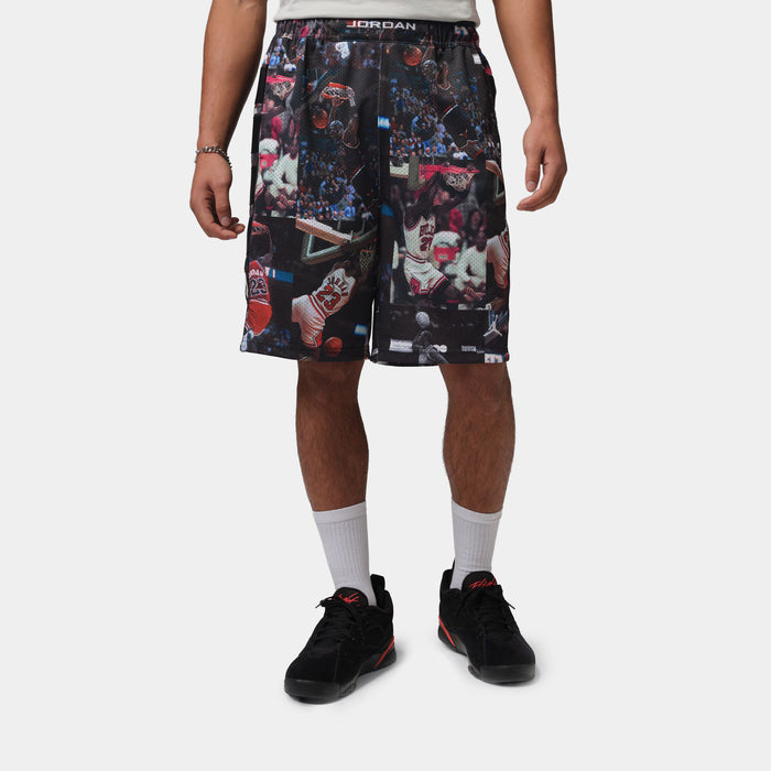 JDN Flight Printed Cat Scratch Mens Shorts (Black/Beige)