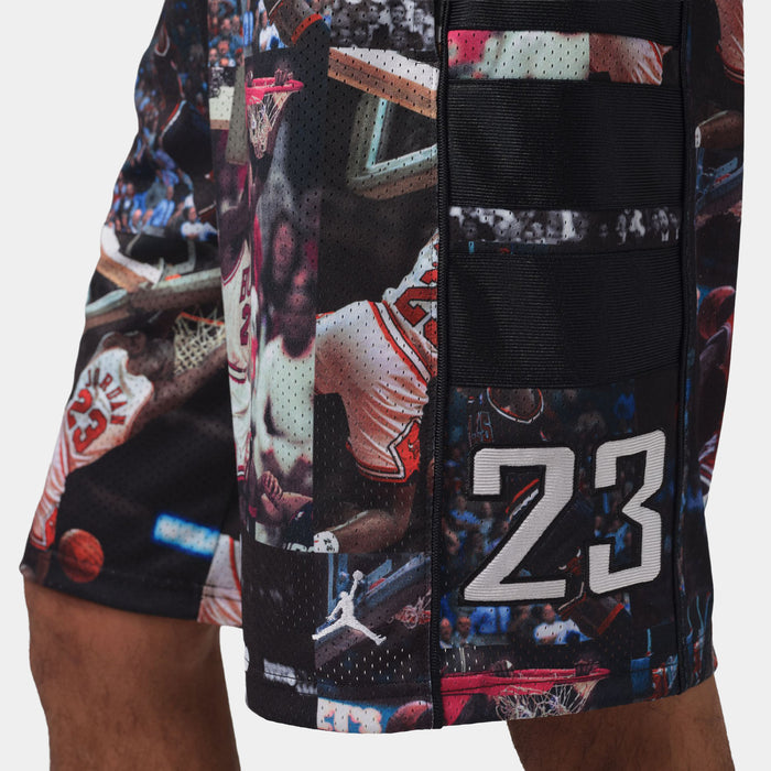 JDN Flight Printed Cat Scratch Mens Shorts (Black/Beige)