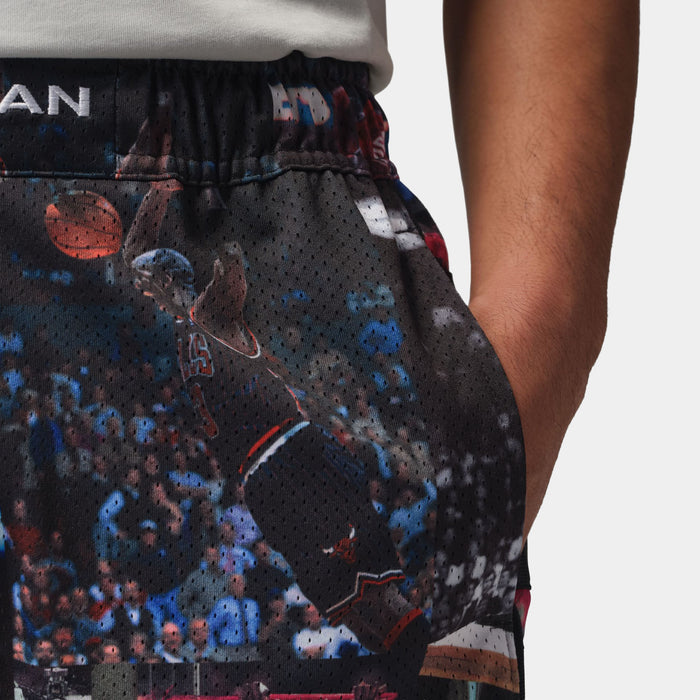 JDN Flight Printed Cat Scratch Mens Shorts (Black/Beige)