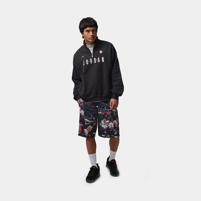 JDN Flight Printed Cat Scratch Mens Shorts (Black/Beige)