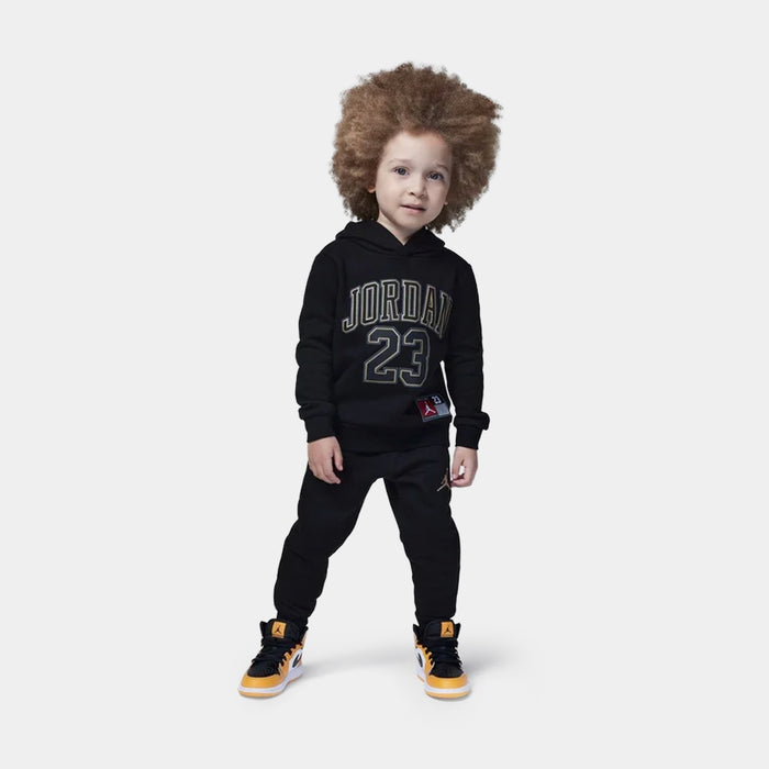 JDN Jersey Pullover and Jogger Infant Toddler Set (Black/Yellow)