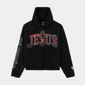 Jesus Letters Zip Up Mens Hoodie (Black/White)