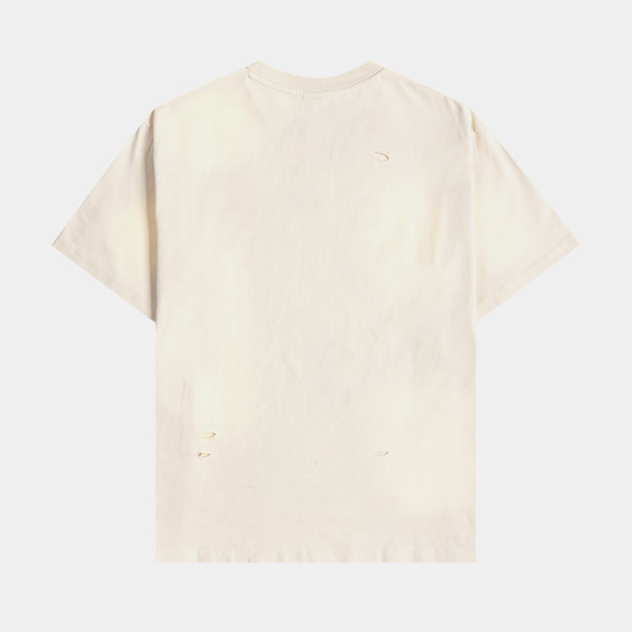 Jesus Studded Mens Short Sleeve Shirt (Beige/Beige)