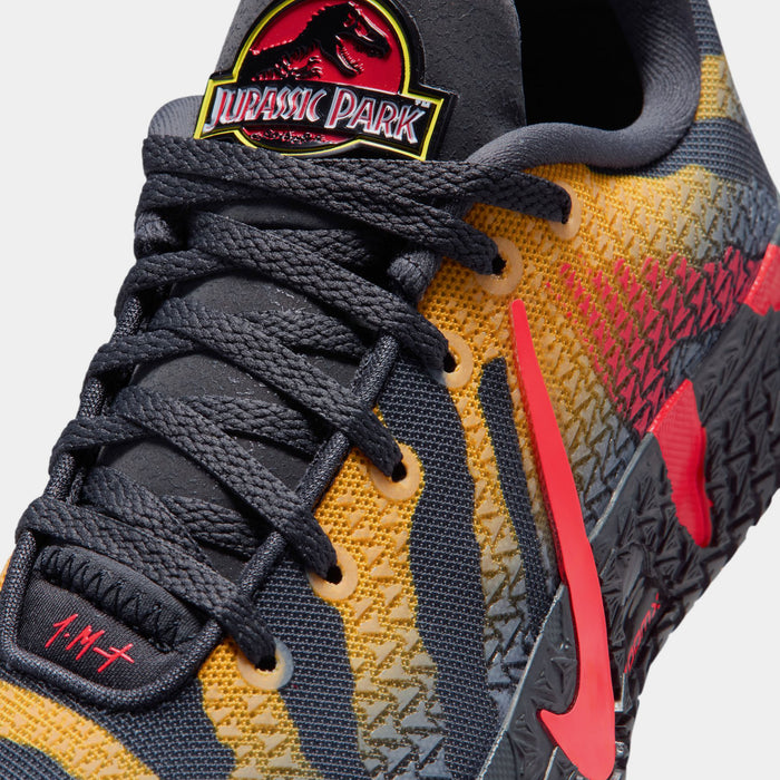 Jurassic Park x Ja 3 Raptor Grade School Basketball Shoes (Anthracite/Bright Crimson/Yellow Ochre)