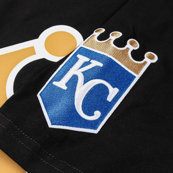 Kansas City Royals Living Large Drop Shoulder Mens Short Sleeve Shirt (Black/Blue)