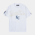 Kansas City Royals Living Large Drop Shoulder Mens Short Sleeve Shirt (White/Blue)