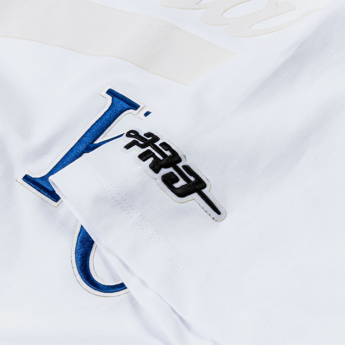 Kansas City Royals Living Large Drop Shoulder Mens Short Sleeve Shirt (White/Blue)