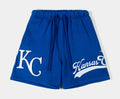 Kansas City Royals Living Large Fleece Mens Shorts (Blue/White)