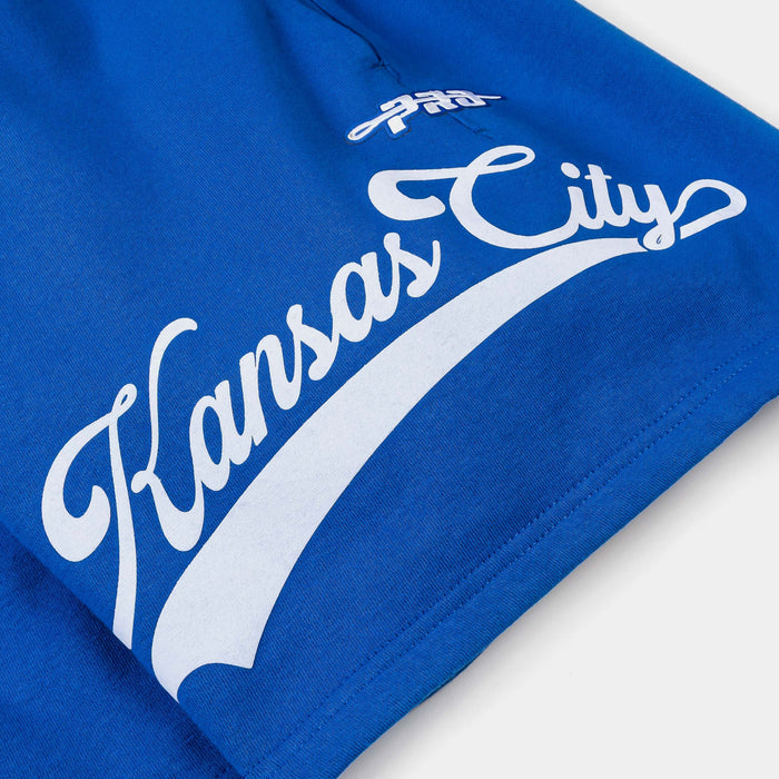 Kansas City Royals Living Large Fleece Mens Shorts (Blue/White)