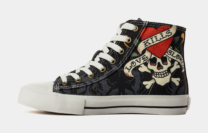 Kills Love Slowly High Top Womens Lifestyle Shoes (Black/White)