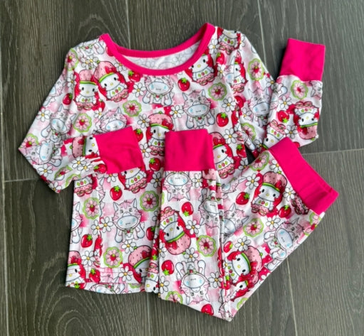 Kitty + Strawberry Bamboo Set|2T