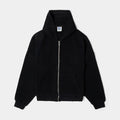Knit Fleece Zip Up Mens Hoodie (Black)
