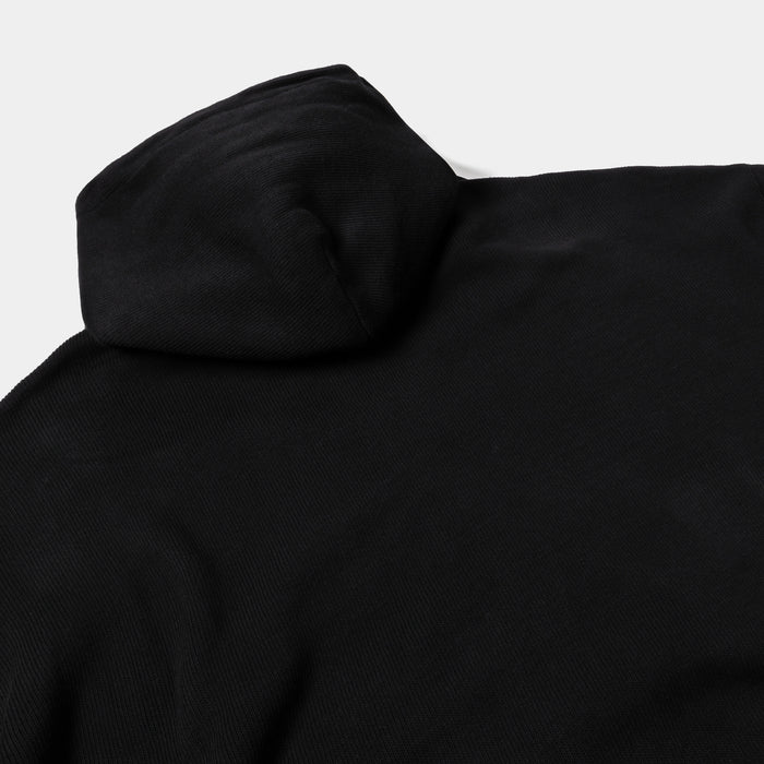 Knit Fleece Zip Up Mens Hoodie (Black)