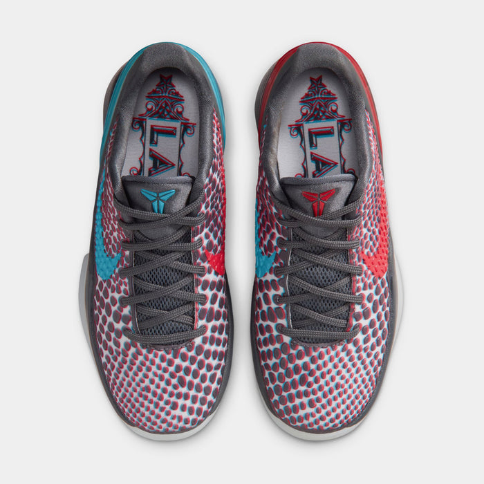 Kobe 6 Grade School Basketball Shoes (Dark Grey/Chlorine Blue/Daring Red)