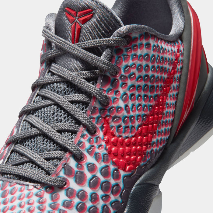 Kobe 6 Grade School Basketball Shoes (Dark Grey/Chlorine Blue/Daring Red)