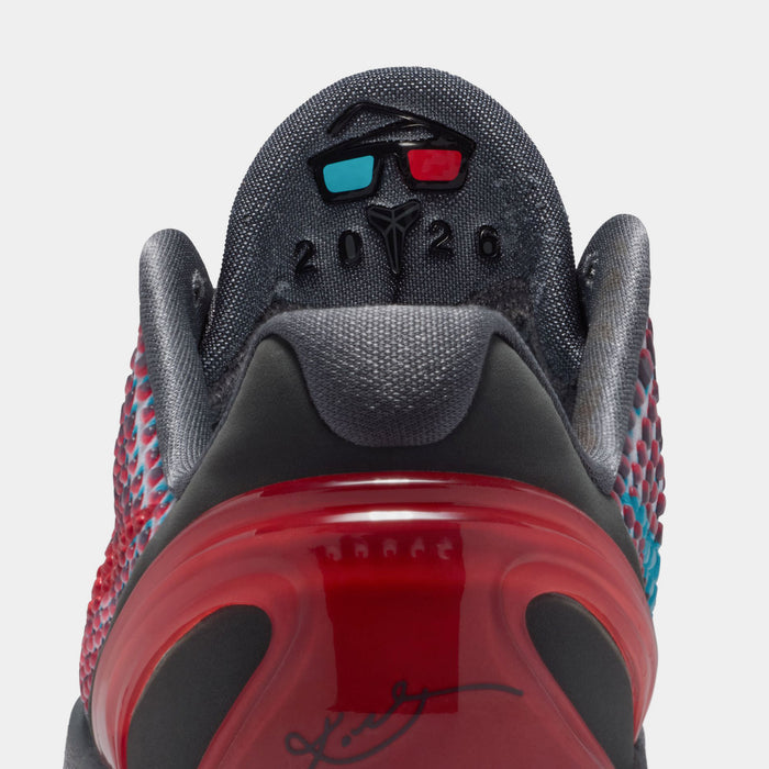 Kobe 6 Grade School Basketball Shoes (Dark Grey/Chlorine Blue/Daring Red)