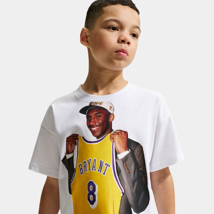 Kobe Bryant Draft Pack Grade School Short Sleeve Shirt (White)
