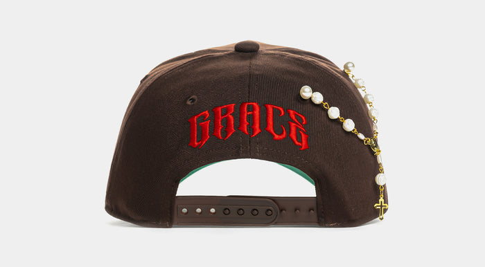 Lady Guadalupe Snapback Mens Hat (Green/Brown)