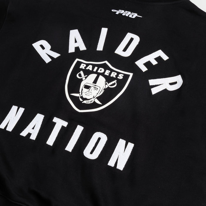 Las Vegas Raiders All Pro Fleece Zip Up Mens Hoodie (Black/White)