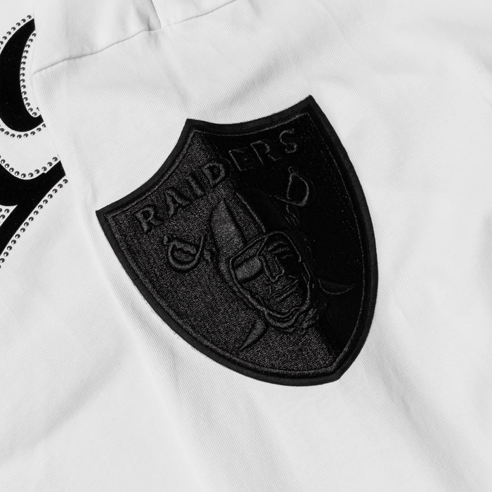Las Vegas Raiders Blackout Mens Long Sleeve Shirt (White/Black)