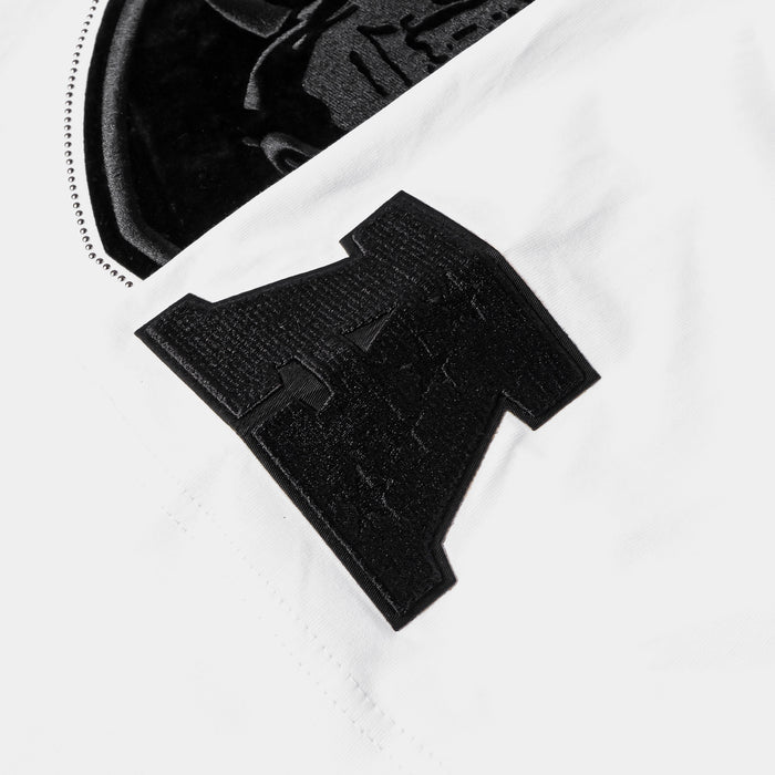 Las Vegas Raiders Blackout Mens Short Sleeve Shirt (White/Black)