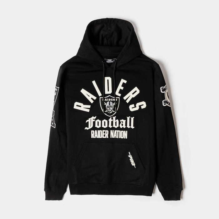 Las Vegas Raiders Original Fleece Pullover Mens Hoodie (Black/White)