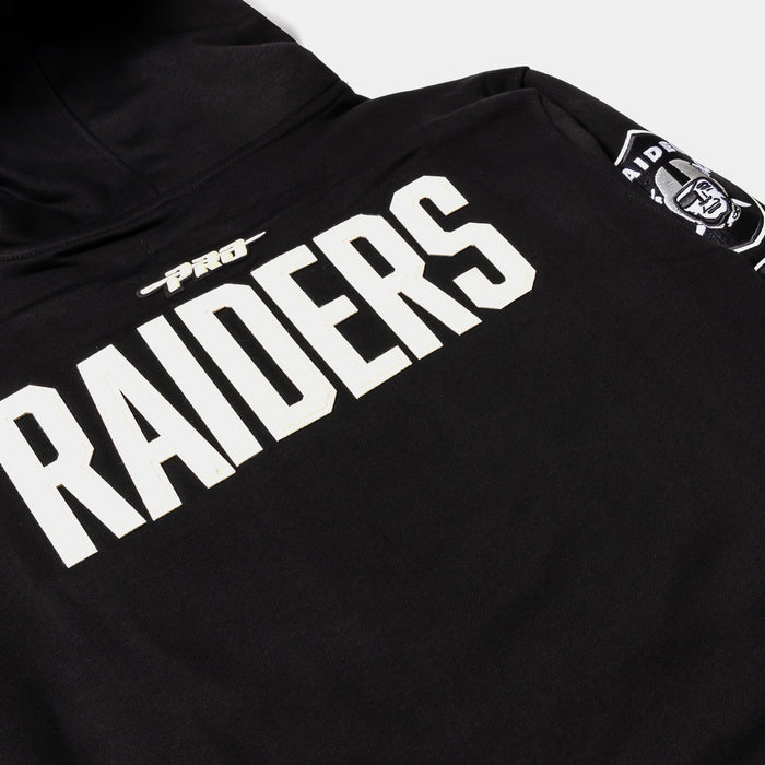 Las Vegas Raiders Original Fleece Pullover Mens Hoodie (Black/White)