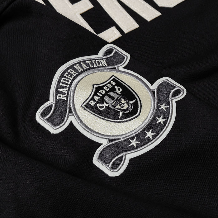 Las Vegas Raiders Original Fleece Pullover Mens Hoodie (Black/White)