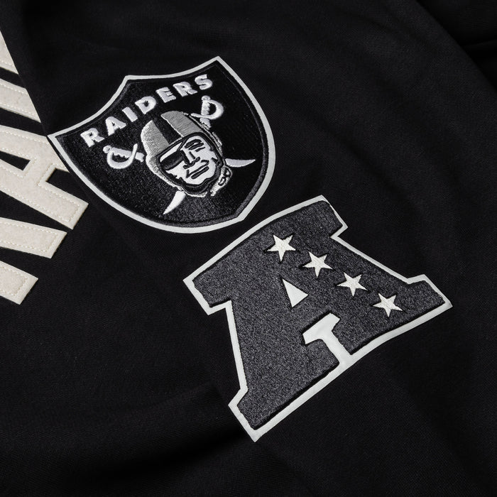 Las Vegas Raiders Original Fleece Pullover Mens Hoodie (Black/White)