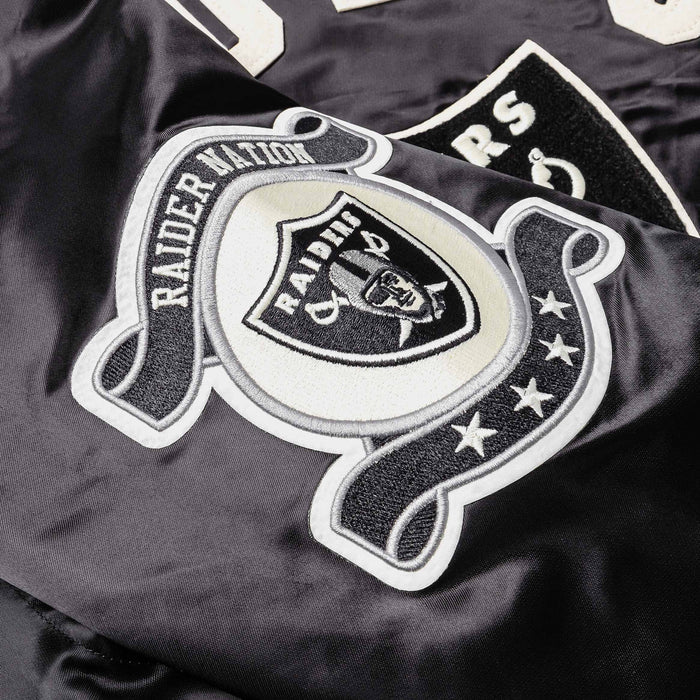 Las Vegas Raiders Original Satin Mens Jacket (Black/White)