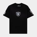 Las Vegas Raiders Wave Drop Shoulder Mens Short Sleeve Shirt (Black/Silver)